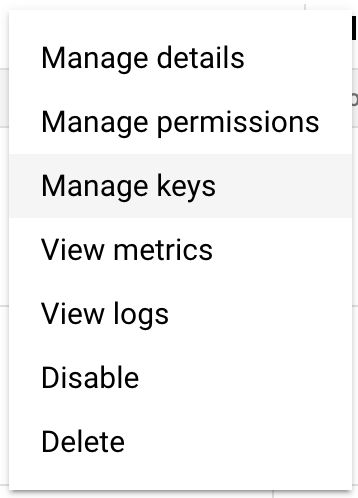 Manage keys